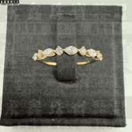 Natural Diamond Line Ring With 9P Total About 0.32ct 18 Yellow Gold n1488-04