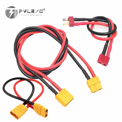 XT60 XT90 Deans T Plug Male to T Plug Female Adapter T Plug Extension Cable Lead Silicone Wire 14AWG