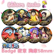 One Piece 海贼王 航海王 Anime Button Badge 动漫周边徽章胸章 58mm Luffy Ace Zoro Sanji Jinbe