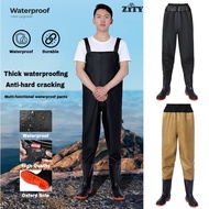 Non-slip Fishing Waders One-piece Waterproof Thick Rain Pants Full Protection