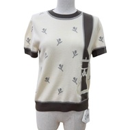สินค้าใหม่ไม่ผ่านการใช้งาน☆HERMES เฮอร์มีส 24SS 4E2624D5 Etriers เสื้อถัก/เสื้อสเวตเตอร์ แขนสั้น ผ้า