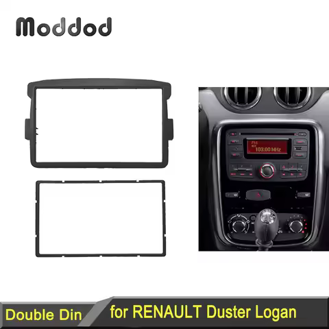 2 Din Radio Fascia for Renault Duster Logan Sandero Dacia Dokker Lodgy DVD CD Dash Trim Installation