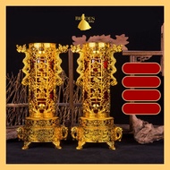 MERAH LILIN BD Red Jelly Candles 2 Pcs Gold Dragon Carved Prayer Candles 73 Hours SMB9