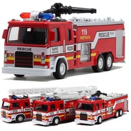 Educational Toy Ladder Truck Toy Realistic Fire-truck Toy with Music Light 1 32 Scale Miniature Vehicle Working Water Tank Ladder Perfect Birthday Gift for Boys Girls