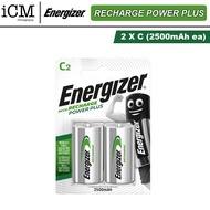 2 x Energizer Rechargeable C Size Power Plus 2500mAh Battery BL2 HR14