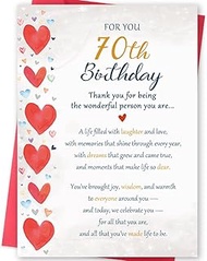 70th Birthday Card Gifts for Women Men, 70th Birthday Decorations for Husband Wife, Funny 70 Year Ol