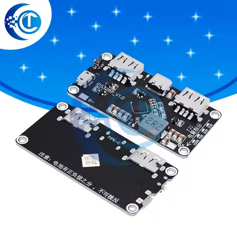 IP5328P Dual USB 18650 Battery Charger treasure Tpye-c 3.7V to 5V 9V 12V Step up Fast Quick Charger 