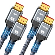 Highwings 8K HDMI Cable 2.1 10FT/3M 2-Pack, 48Gbps High Speed HDMI Cord-Nylon Braided 8K60Hz 4K120Hz