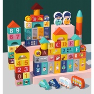 Wooden Blocks For Building Cities Independent Can Play And Drop With Storage Tanks