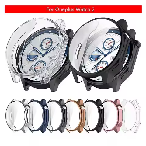 Soft TPU Shell Case Full Frame For OnePlus Watch 2 Screen Protector Bumper Cover Accessories For OPP