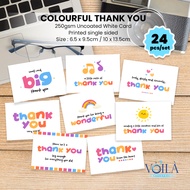 (Local Stocks) 24pcs Thank you punny card - Colourful Thank you series
