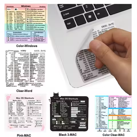 HD Reference Keyboard Shortcut Sticker For Laptop Desktop PS Excel Shortcut Stickers for Apple Mac C