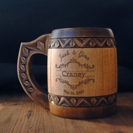 Personalized christmas gift Wedding wooden beer mug Couple anniversary gift