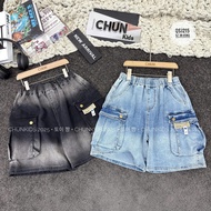 QSJ215 - DDC jean shorts FOR KIDS with box sewn with 2 tags and blue buttons AI3 - 5990 XMG