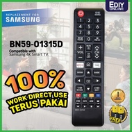 【FREE BATTERY AAA X2】 REPLACEMENT SAMSUNG BN59-01315D REMOTE NETFLIX prime video 4K Smart TV 遥控 UA43RU7100W UA43RU7100K