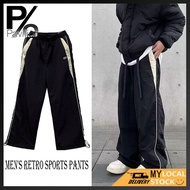 American Retro Striped Stitching Casual Pants Men's Loose Straight Wide-Leg Street Wear Casual Pants