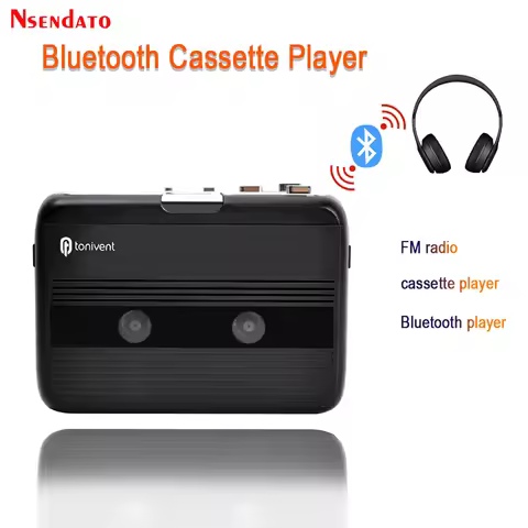 Bluetooth Cassette Recorder & Player Portable Standalone Cassette Players FM Radio With Auto-reverse