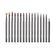 15 PCS Nail Art Design Brush Set Crystal Diamond Rod Line Carving Drawing Pen Phototherapy UV Gel Painting Brushes Manicure Tool Artist Brushes Tools