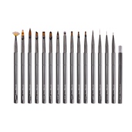 15 PCS Nail Art Design Brush Set Crystal Diamond Rod Line Carving Drawing Pen Phototherapy UV Gel Pa