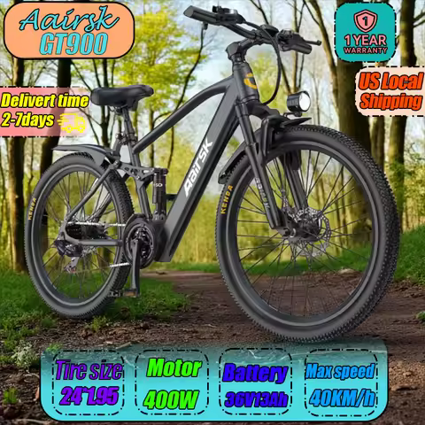 Aairsk GT900 Electric Bike 400W Motor 36V10AH Battery E-Bike Mountain Trail Adult City Commute Elect