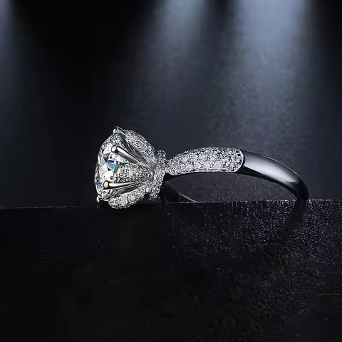 Morganite Ring VVS1 Grade Laboratory-Grown Diamond 1/2/3/5 Carat Gla Certification Women's Engagemen