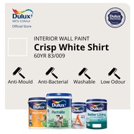 Dulux Wall/Door/Wood Paint - Crisp White Shirt (60YR 83/009) (Ambiance All/Pentalite/Wash &amp; Wear/Better Living)