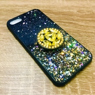 Vivo Y91 Y95 Y91C S1 v17pro Black Glitter Case With Pop Socket