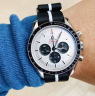 Genuine Omega NATO Strap for Speedmaster black white 20mm