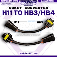 H11 To HB3 HB4 Heat Resistant Socket Converter - Unit Price (1 pcs)