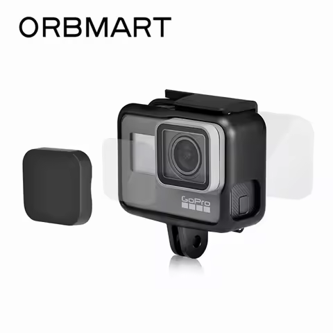 ORBMART Ultra-Clear Tempered Glass Lens Protector + Screen Protector + Hard Lens Cap Cover For GoPro