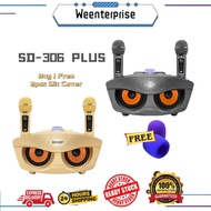 [Ready Stock] Hot SDRD SD-306& 306 plus Wireless Bluetooth Dual Microphone Karaoke Portable 3D Stere
