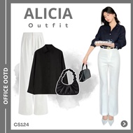KEMEJA 3in1 Formal Outfit Set |Basic Shirt + Culottes + Shoulder Bag| Alicia CS124 Women's Suit