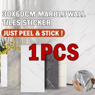 READY STOCK 30x60cm DIY Marble Wall Tile Paper Kitchen Wall Sticker Waterproof Bathroom Self