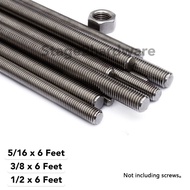 6FEET BSW MILD STEEL FULL THREADED BAR SCREW ROD STUD /FULL THREADED ROD SCREW BAR / BESI ROD/LONG S