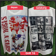 KAOS GUN AND ROSES 17 DB Kaos DISTRO BANGKOK PRINT BOLAK BALIK DEPAN BELAKANG kaos gun n roses BULA