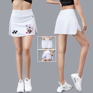 Yonex Tennis Skirt Women's Yoga White Badminton Pleated Skirt Fitness Sports Shorts Running Anti Shining Skirt Tennis Shorts