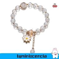 LUMINISCENCIA Korean Daisy Bracelet, Multicolor Lucky Bohemian Bracelet,  Elastic Crystal Beaded Bra
