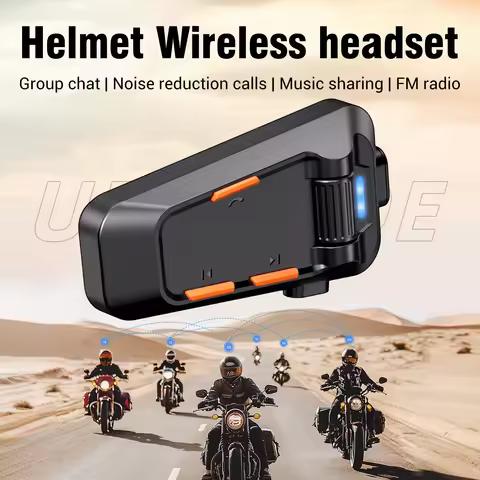 New C2 Motorcycle Bluetooth Helmet Headsets Intercom group chat mode noise reduction music sharing F