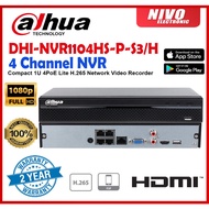 Dahua CCTV NVR 4 Channel Compact 1U 4PoE Lite H.265 Network Video Recorder With 4 PoE Port DHI-NVR11