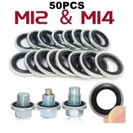 50PCS Washer Takung Minyak Engine Oil Drain Plug Gasket Washer 94109-14000 Oil Sump Nut 90430-12031 