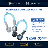 LEMOISTAR FN7 800mAh Portable Neck Fan Bladeless Personal Fan 360 Cooling Wearable Fan USB Rechargea