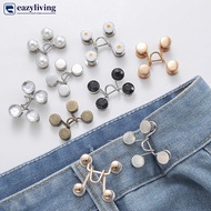 EAZYLIVING 2Pcs-Set Adjustable Metal Skirt Trousers Buttons Retractable Pants Button Jeans Waist Buc