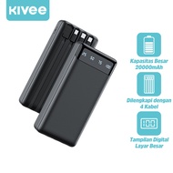 KIVEE Powerbank 20000 mah 10000 mAh Power Bank Fast Charging Murah Mini LCD with Kabel Data Type C M