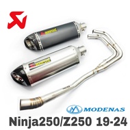Big Akrapovic Exhaust Modenas Z250 Ninja250 18-24 Full System Tabung Muffler StainlessSteel NINJA 25