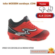 MERAH SPEED SOCCER EXELSO 04 RED BLACK children's SOCCER sports shoes sneakers