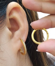 (0141)  10k gold loop earrings not faded and lifetime to use