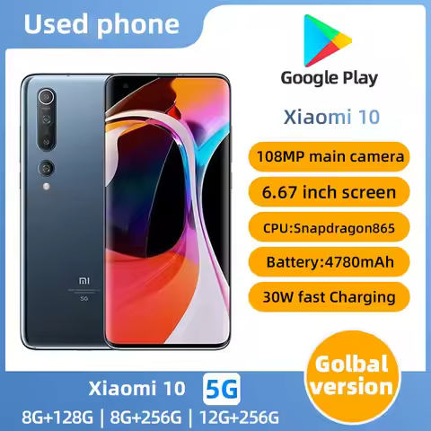 Xiaomi 10 5G Android 6.67 inch Qualcomm Snapdragon 865 RAM 12GB ROM 256GB used phone