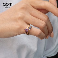 APM Monaco Tropical Flower Ring Temperament Fashion Ring Female Elegant Fashion Avant-Garde