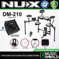 NUX DM-210 5-Piece Digital Drum with Full Mesh Head and DA-30BT Monitor Amplifier Speaker (DM210 DM 