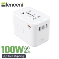 Lencent Gan III 65W/75W/100W/120W/140W Universal Travel Adapter เครื่องชาร์จนานาชาติที่มีพอร์ต USB 2